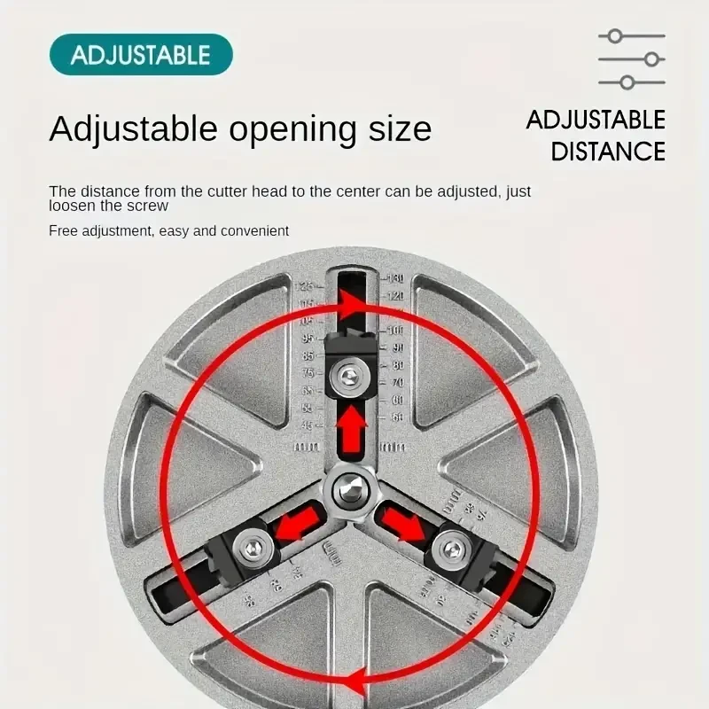 Adjustable Hole Saw Cutter - Tap Extractors for Wood, Plastic, Drywall, Thin Metal