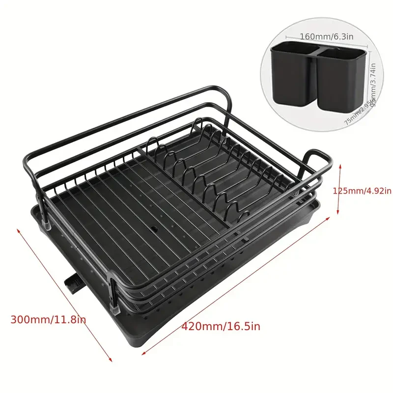 Kitchen Counter Storage Dish Drying Drainer Rack Organizer Dishrack Holder Shelf Basket Golden Black