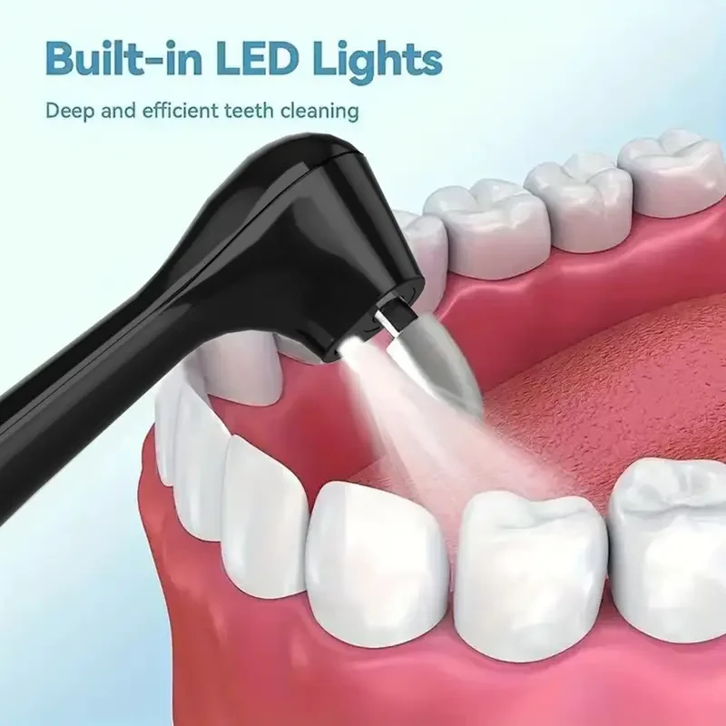 1pc Rechargeable Teeth Whitening Kit - Advanced 7-Brush-Head Electric Tooth Polishing Machine with 5 Speed Modes, LED Light, and Daily Cleaning for a Brighter Smile