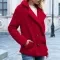 Womens Loose Lapel Fluffy Coat Button Jacket Cardigan for Winter