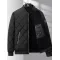 Mens Rhombic-Sewing Cotton Coat Thickened Winter Baseball Jacket with Casual Solid Color Design