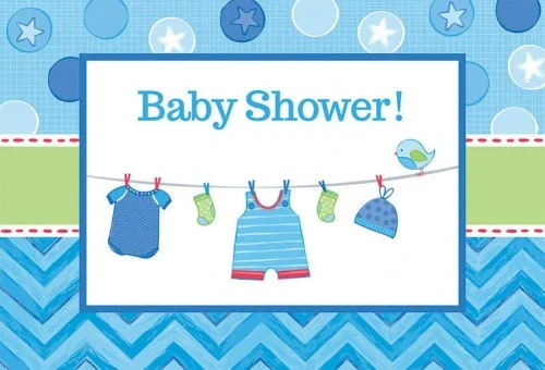 Postcard Invitations - Shower With Love Boy - Pack of 8