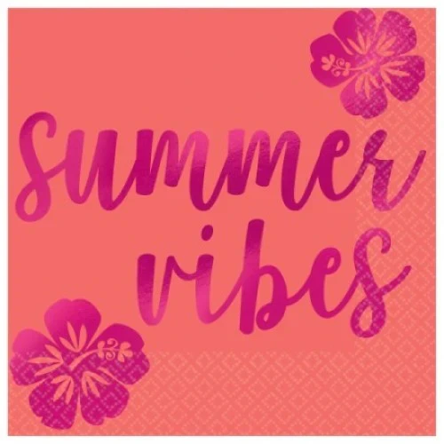 Beverage Napkins - Summer Vibes - Pack of 16