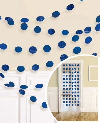 String Decorations - Glitter Round Bright Royal Blue (6 units) - Pack of 6