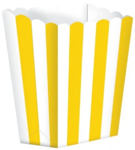 Small Popcorn Favor Boxes - Sunshine Yellow - Pack of 5