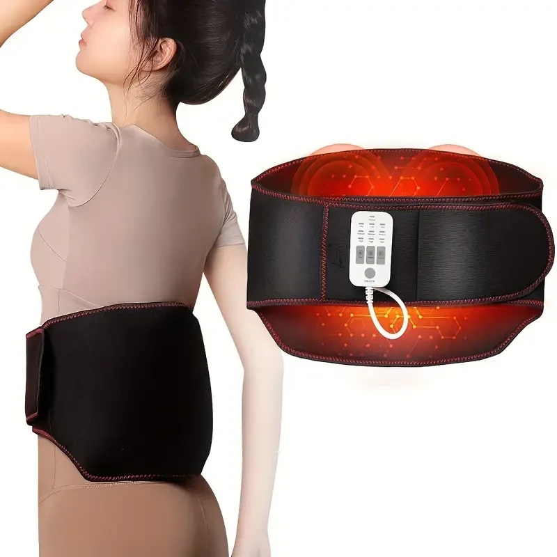Heating Pad with Massage Belt - Fast Heating for Back and Abdominal Pain