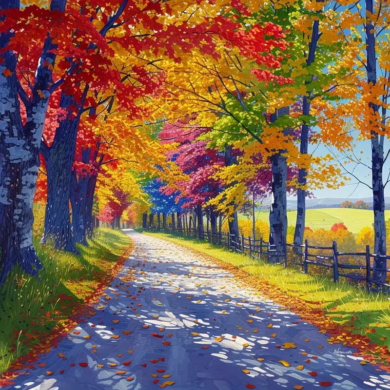 Autumnal Path Landscape 5D DIY Diamond Painting Kit (1pc)