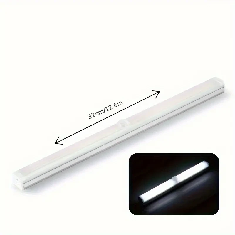 1PC Rechargeable Motion Sensor Night Light, 32CM Wireless LED Cabinet Light With Adjustable Brightness
