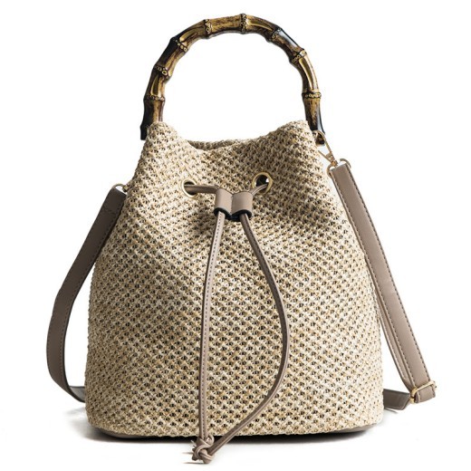 Bamboo bag bucket bag female bag
