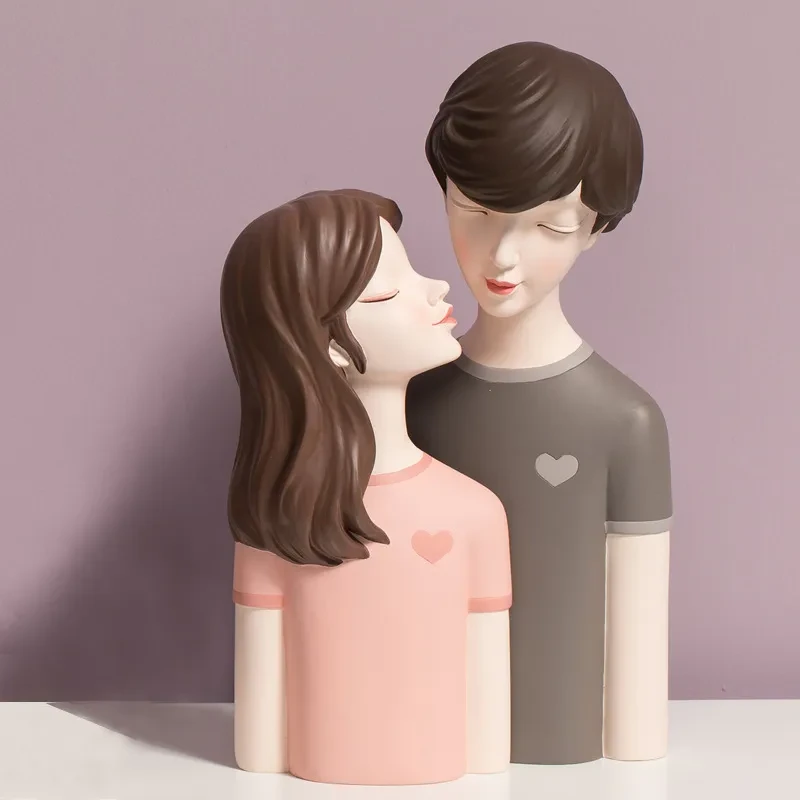 Young Girl Heart Sculptures, Modern Wedding Gift