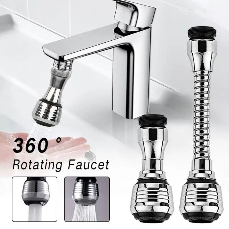 360 Adjustable Kitchen Faucet Extender  Dual Mode Water-Saving Pressurized Filter Sprayer