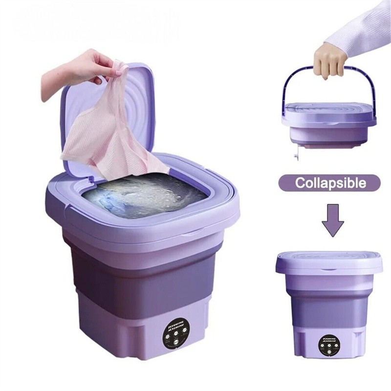8L Portable Foldable Washing Machine with Spin Dryer