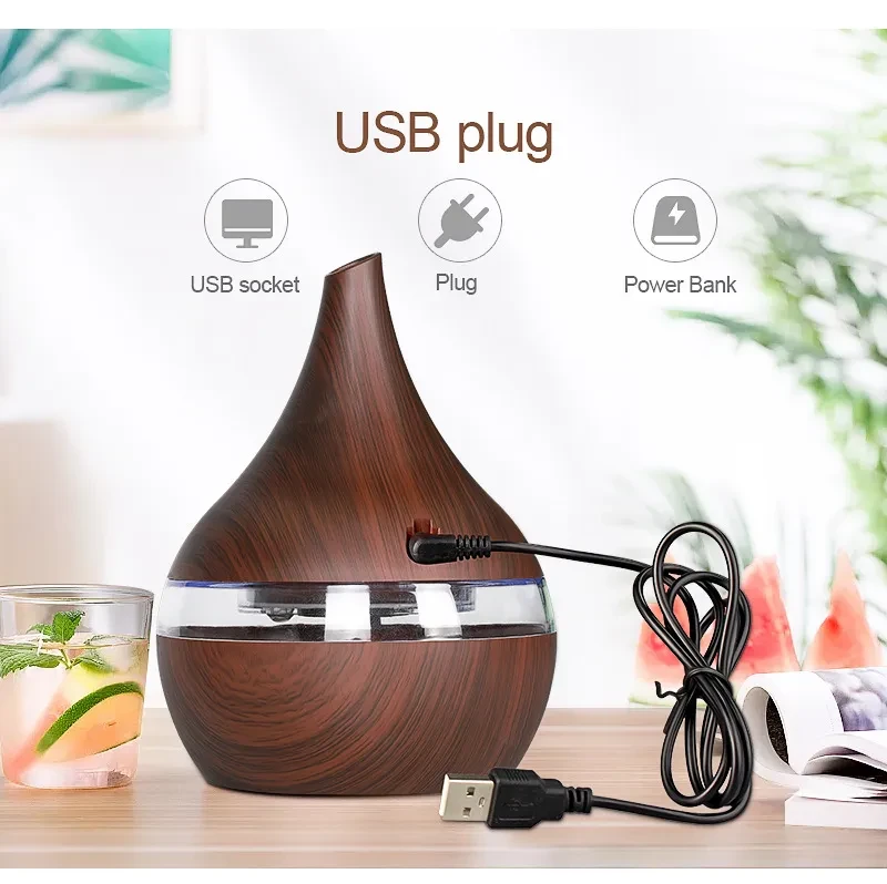 Wood LED Essential Oil Diffuser