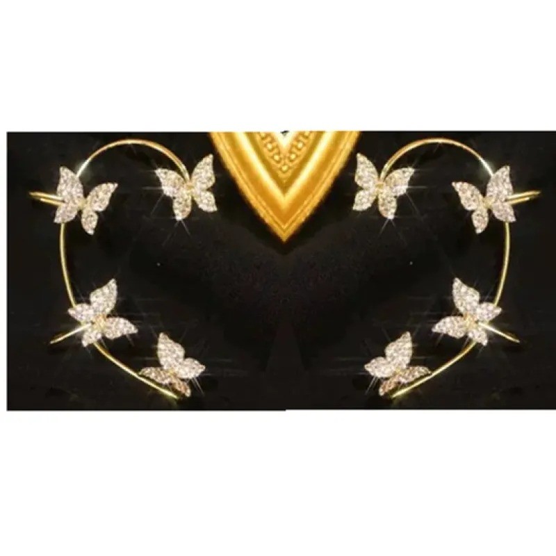 Fashion Butterfly Ear Clip and Ear Hook Jewelry