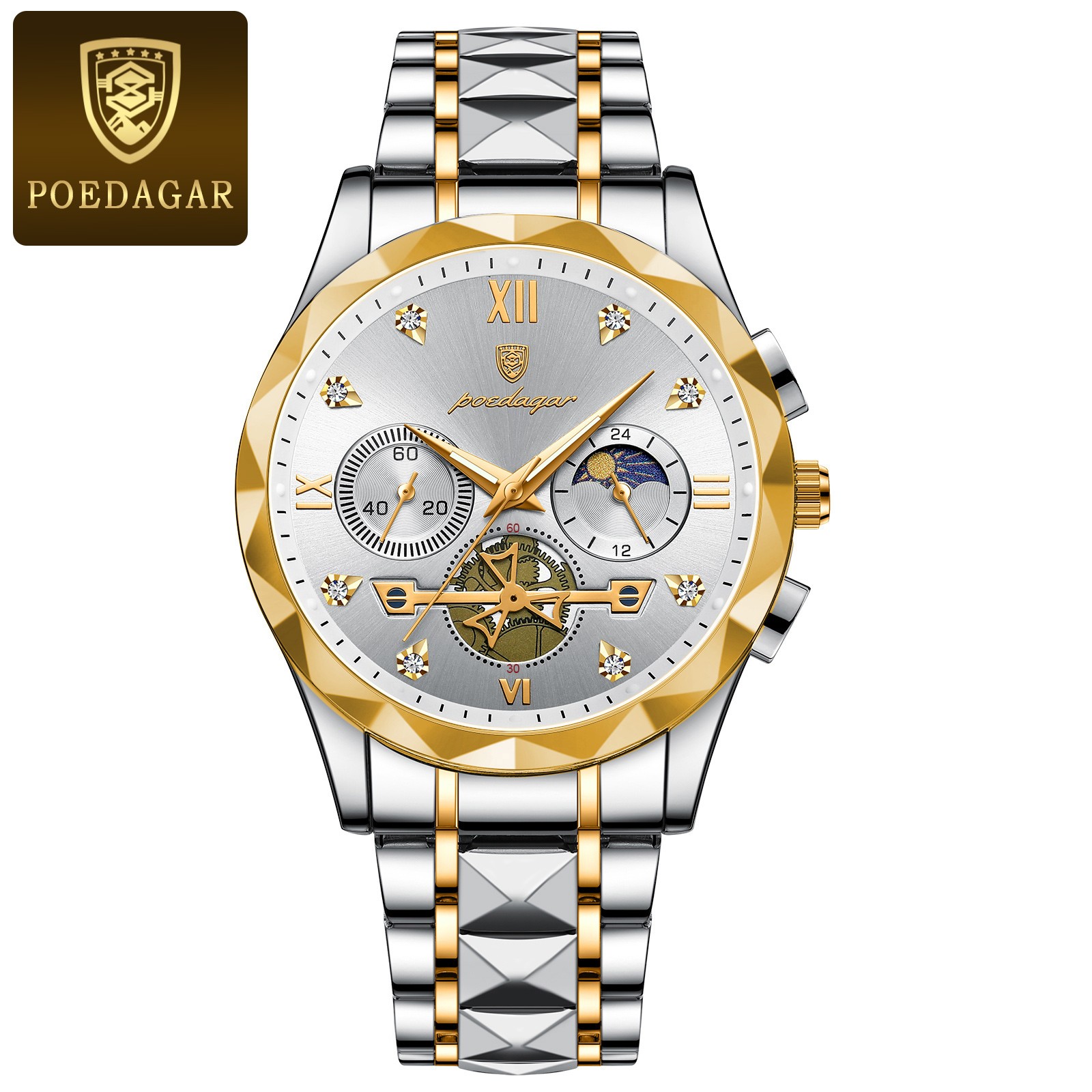 POEDAGAR Luxury Mens Quartz Chronograph Watch