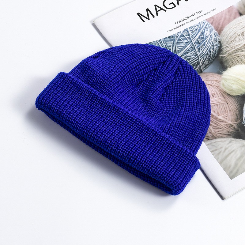 Rimiut Knitted Wool Beanie Simple Warm Skull Cap