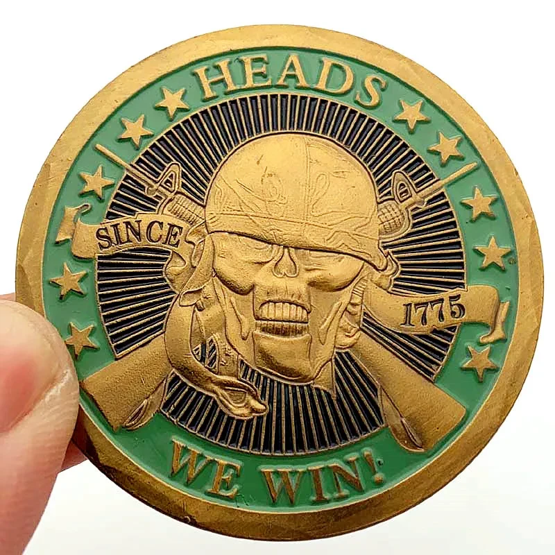 Skull Helmet Gold-Plated Commemorative Coin