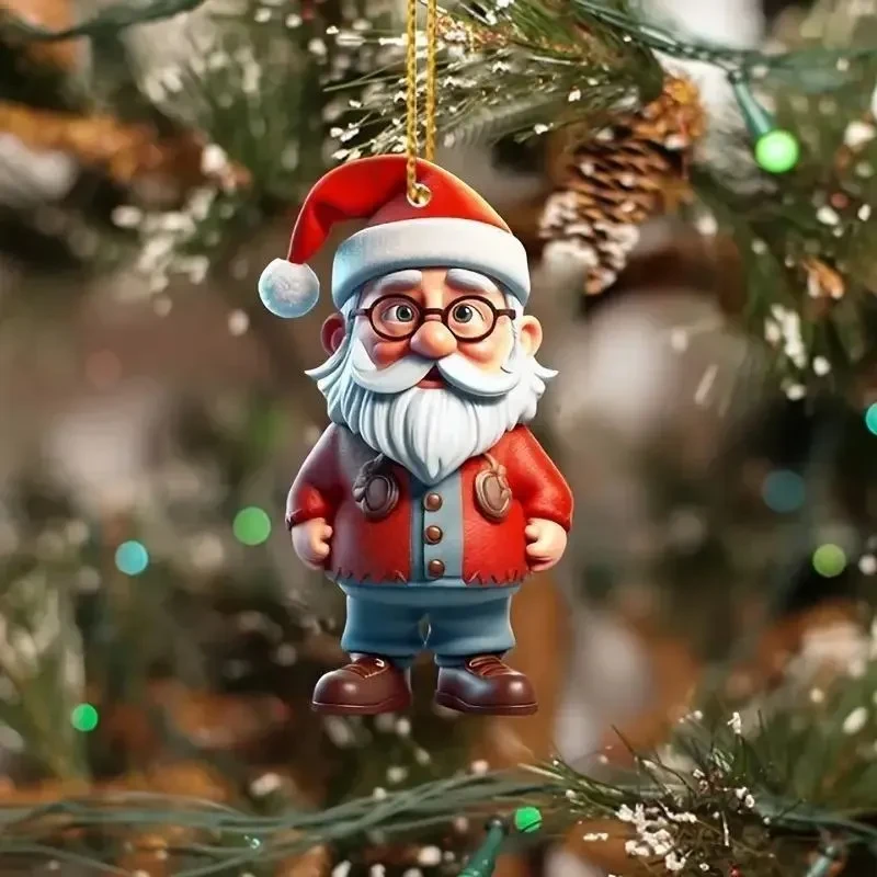 Christmas Creative Flat Pendant Hanging Ornament Home
