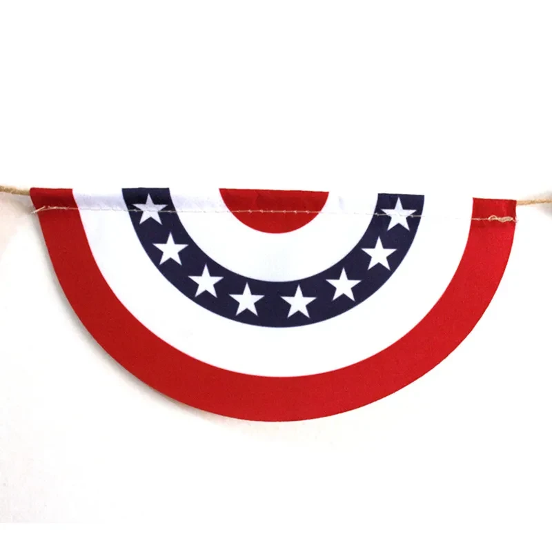 Holiday Party Decoration String Flags Banner Five-pointed Star Semicircle Hanging Flag