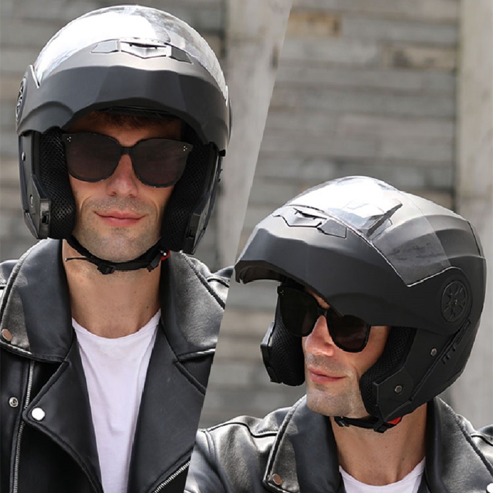 BLD Personalized Full Face Motorcycle Helmet  Dual Lens Flip-Up Helmet