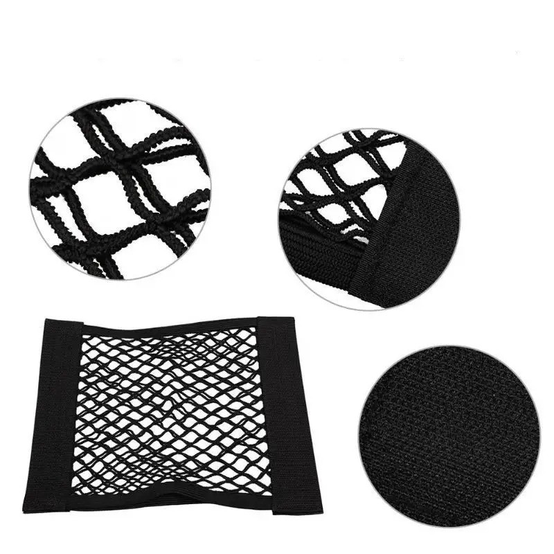 Universal Double Mesh Car Storage Bag Trunk Storage Net & Fire Extinguisher Fixed Holder