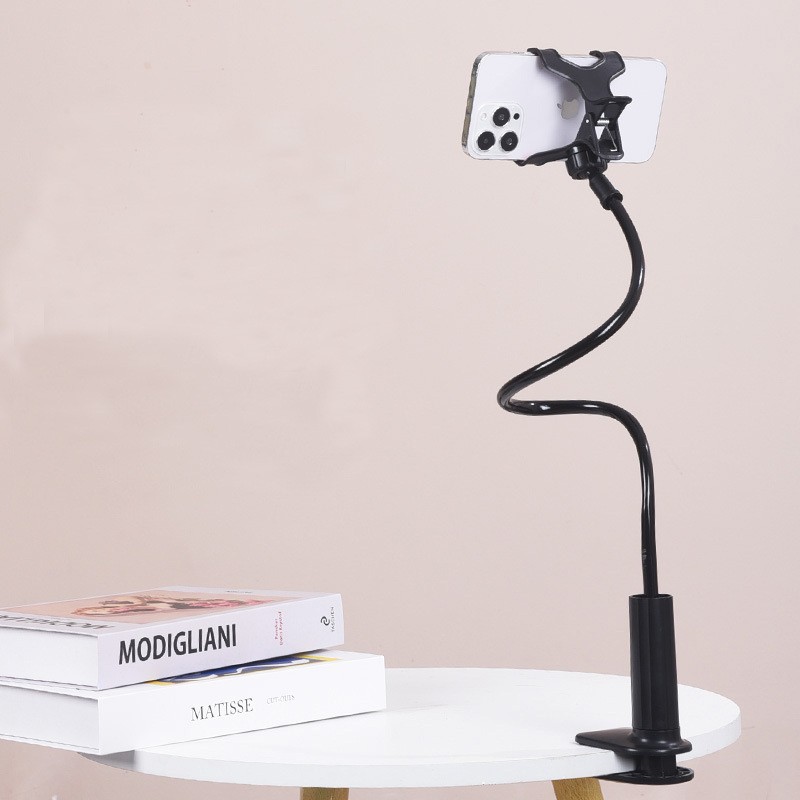 Flexible Long Arm Gooseneck Mobile Phone Clamp Bracket - Lazy Bedside Desktop Holder