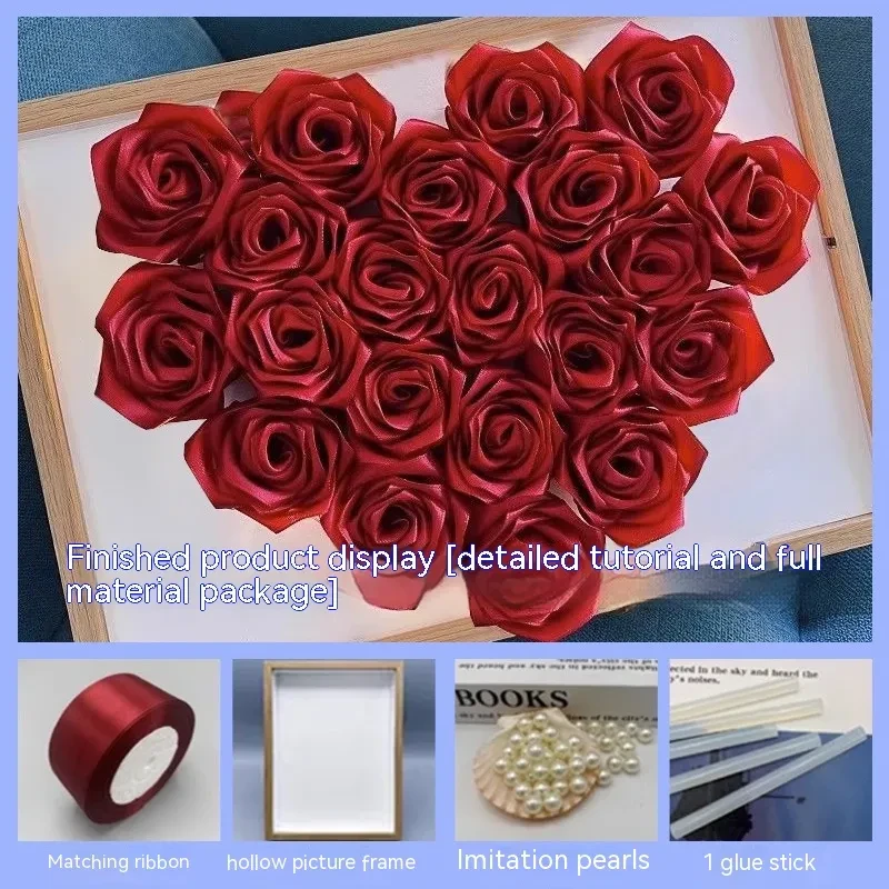 Handmade Diy Ribbon Rose Photo Frame