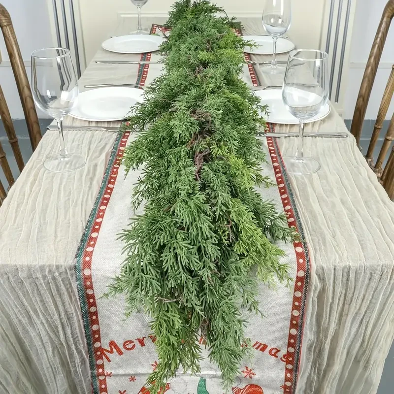 1pc 179.98cm Festive Pine Wreath, Green Cypress Garland