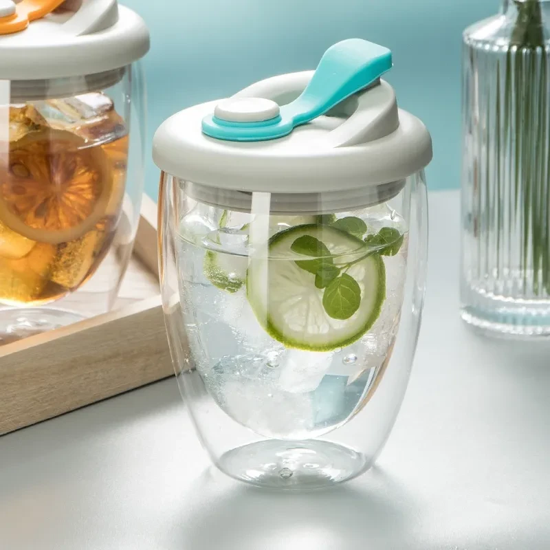 Borosilicate Double-layer Transparent Glass Tape Silicone Cover