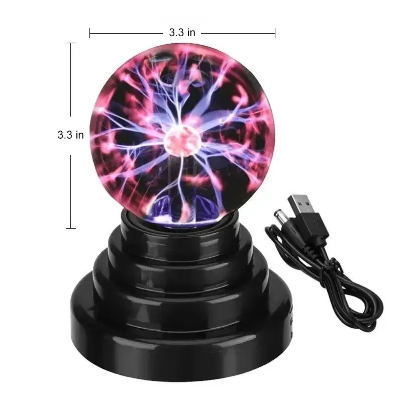 8-Inch Sound Control Magic Plasma Ball Lamp - LED Night Light