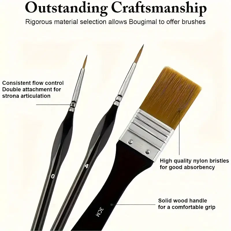 32pcs Artist Paint Brush Set with Nylon Bristles