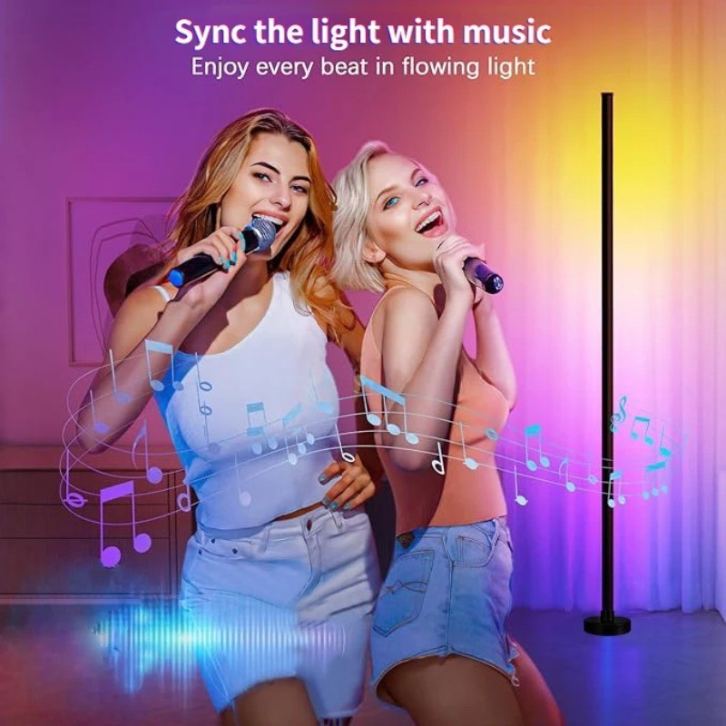 Smart RGB Floor Lamp with Music Sync - Modern Mood Lighting
