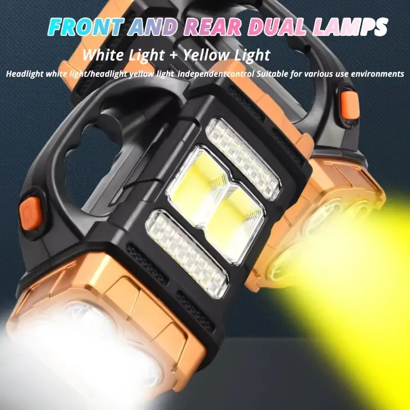 Solar & USB Rechargeable LED Lantern Flashlight, 1500mAh