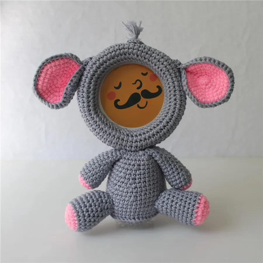 Handmade Squirrel Amigurumi Photo Frame Animal Stuffed Doll