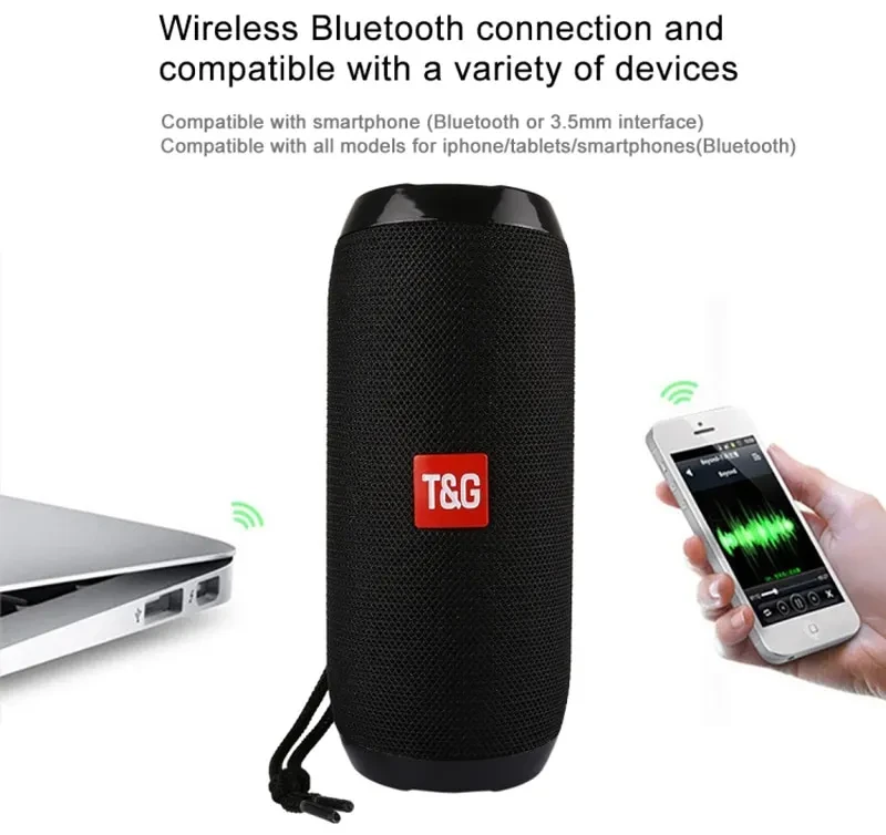 10W Waterproof Column Subwoofer Portable Soundbar