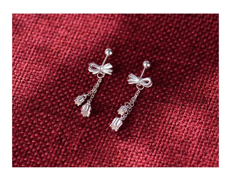 Sweet Tassel and Bone Stud Earrings