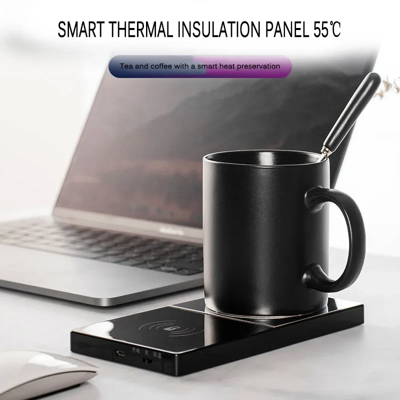 Heating Mug Cup Warmer Electric Wireless Charger For Home Office