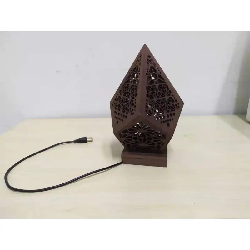 Wooden Hollow LED Projection Night Lamp