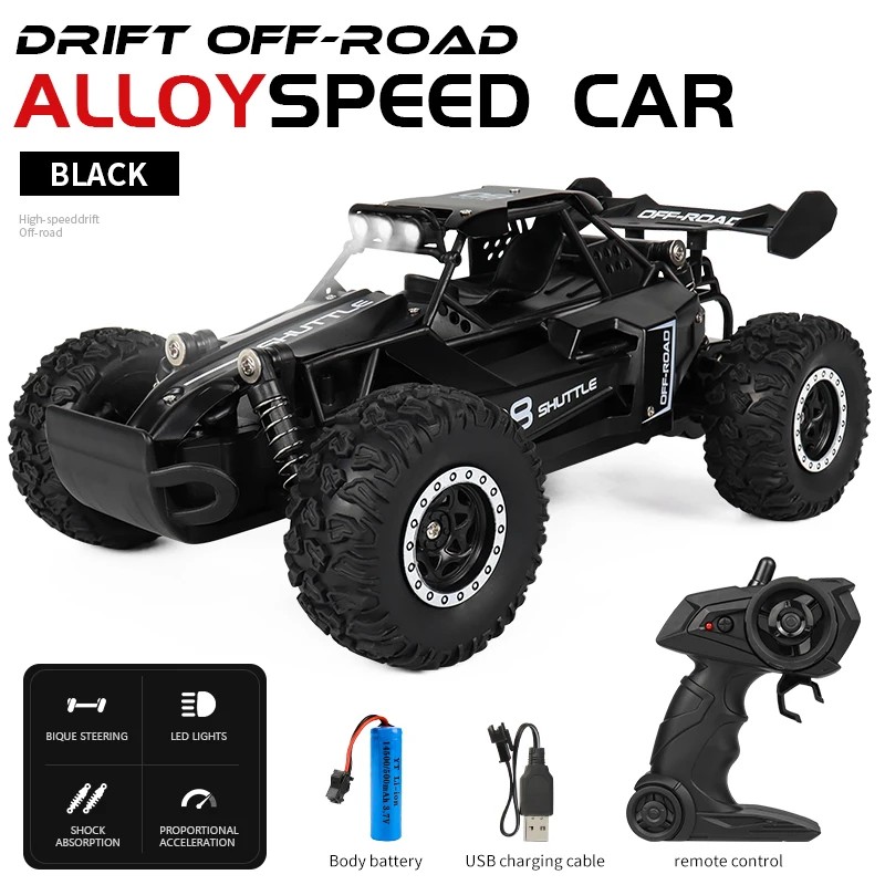 1:16 High Speed Off-Road RC Car - 2WD with LED Light