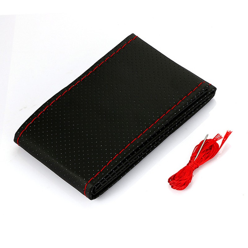 DIY Artificial Leather Steering Wheel Cover Kit Soft Texture, Needles & Braid Thread