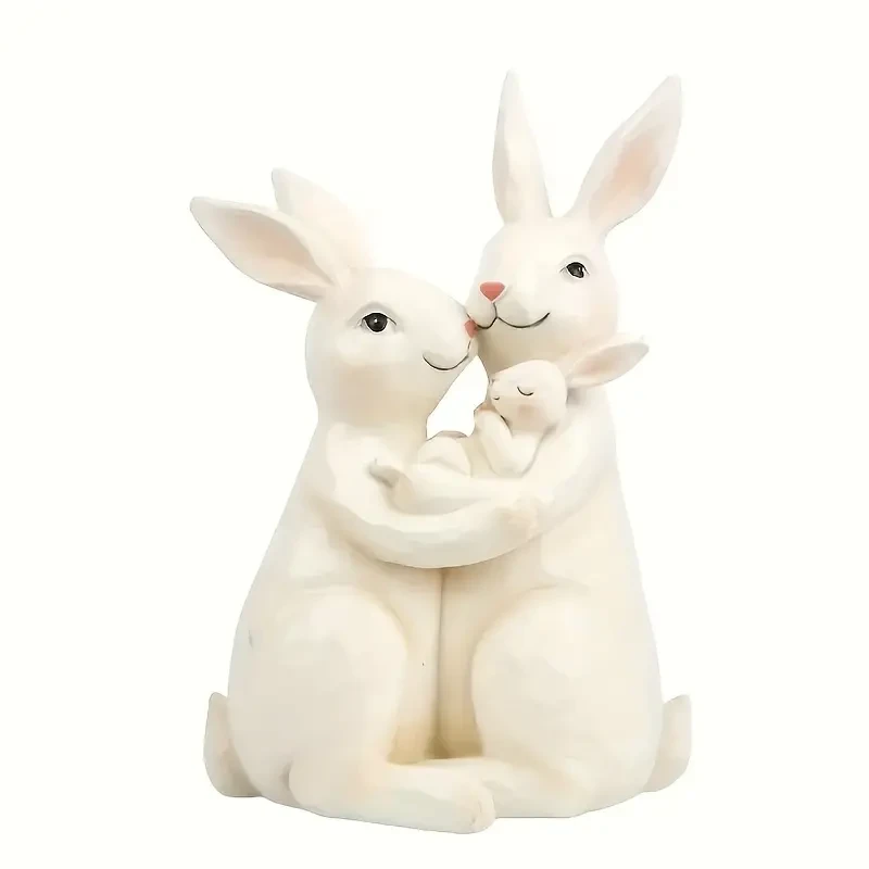 Charming Bunny & Flowers Garden Statue