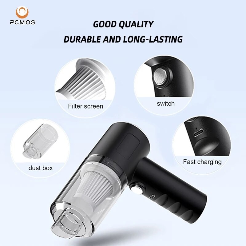 PCMOS Wireless Vacuum Cleaner  120W Dual Use for Home and Car