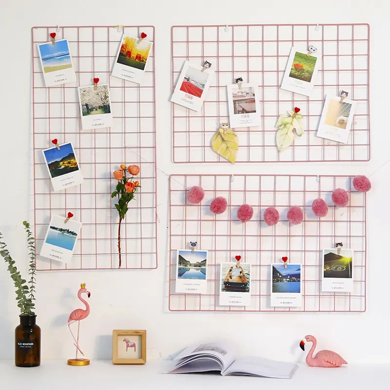 Wrought Iron Square Grid Photo Wall Photo Accessories