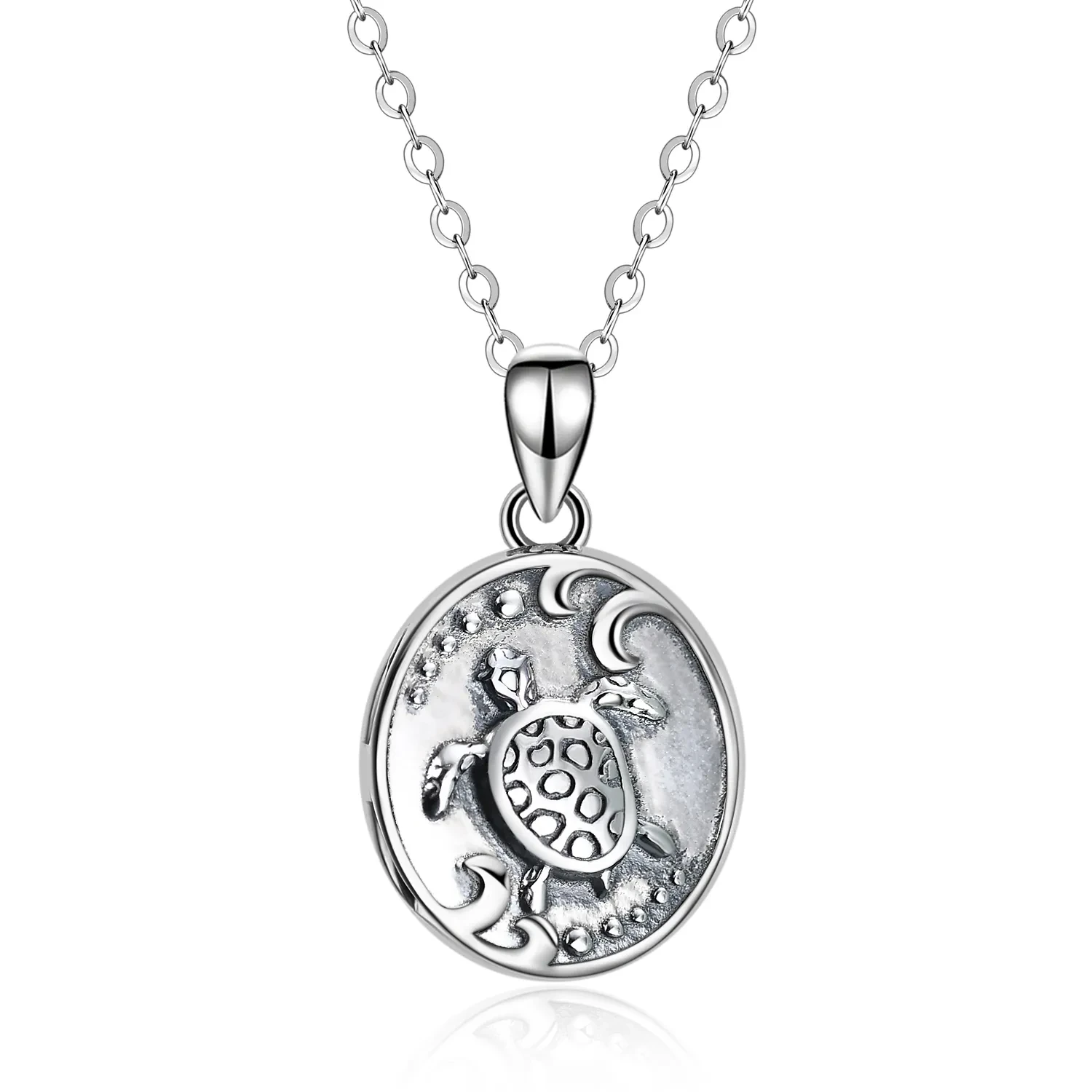 Sterling Silver Sea Turtle Photo Locket Necklace Photo Pendant Jewelry