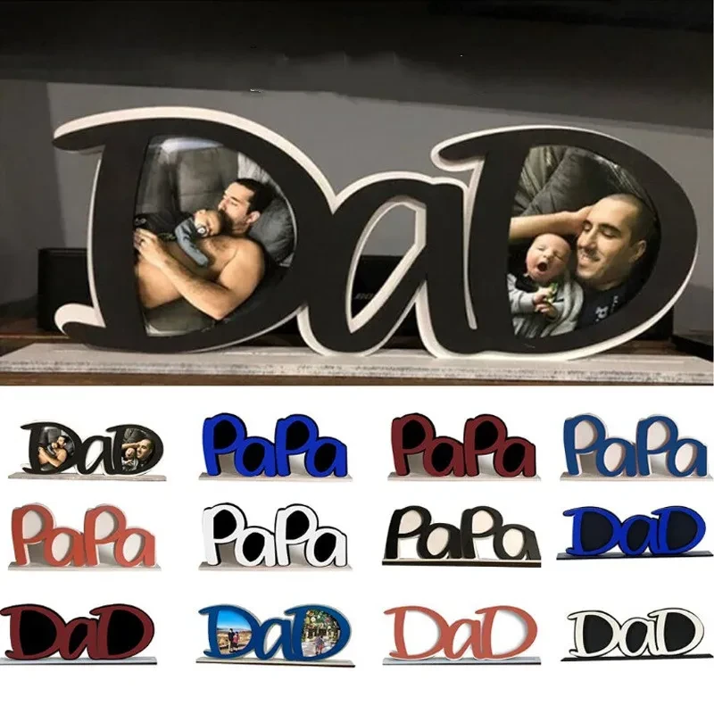 Father's Day Photo Frame Letter Acrylic Papa Photo Frame