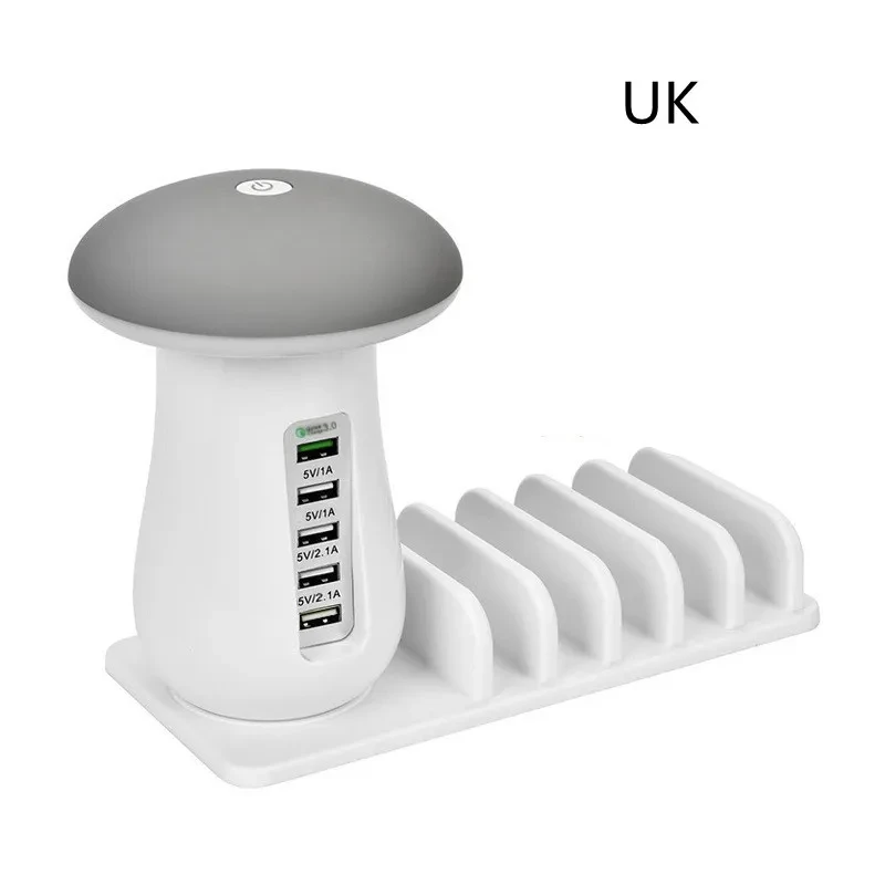 Mushroom Lamp Holder USB Charger