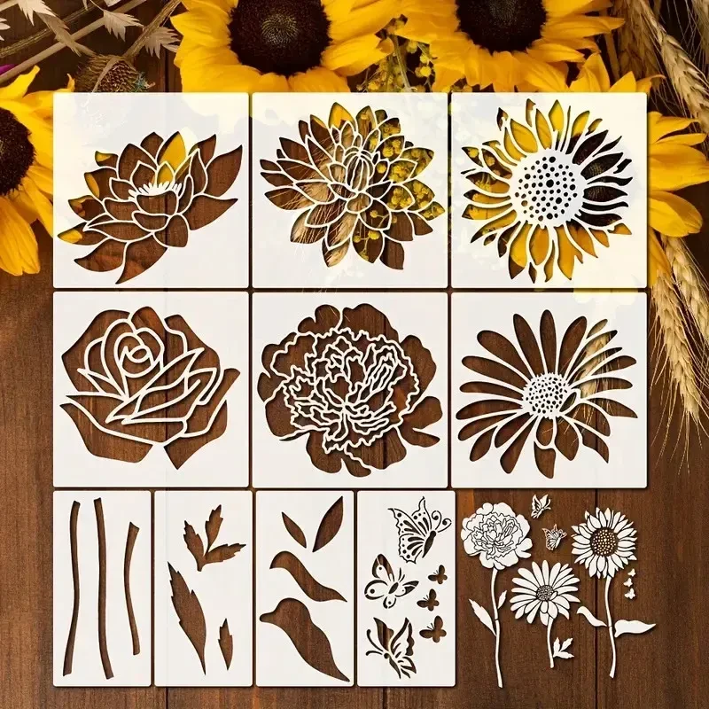 Garden Fence Large Flower StencilsDIY