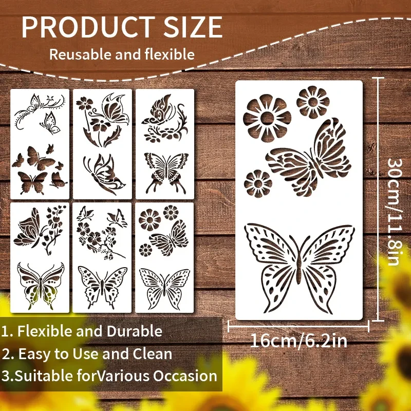 Garden Fence Large Flower StencilsDIY