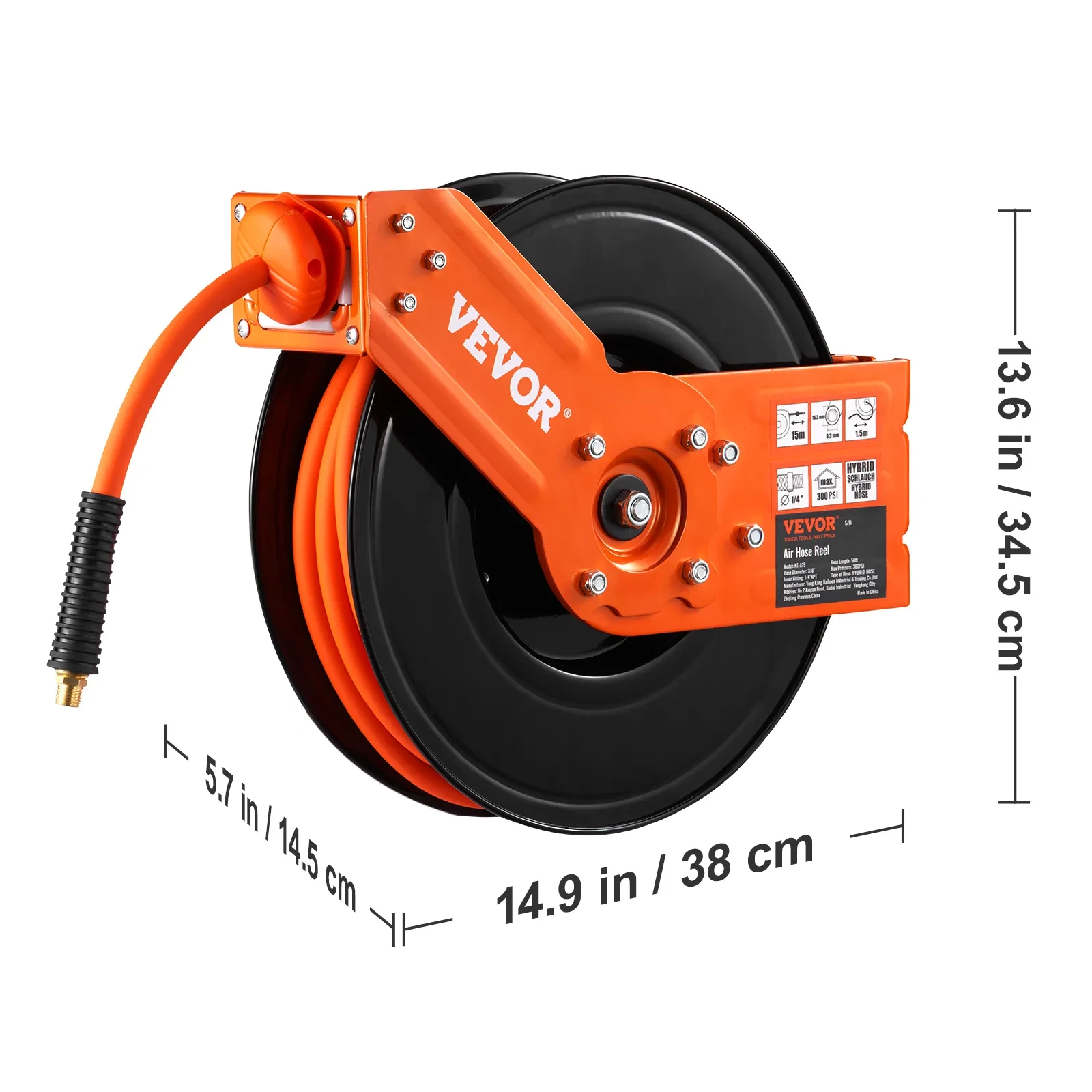 VEVOR 50 FT Retractable Air Hose Reel