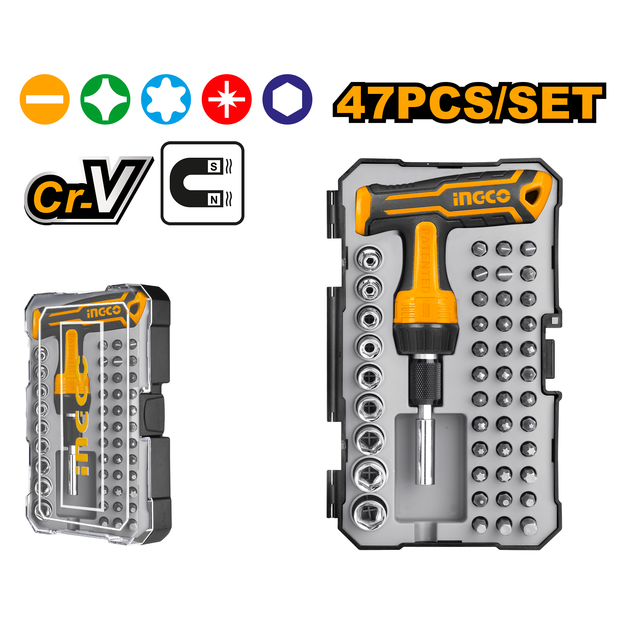 T-Handle Wrench Screwdriver Set 47pcs